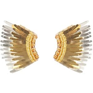 Mignon Gold and Silver Sunburst Earrings